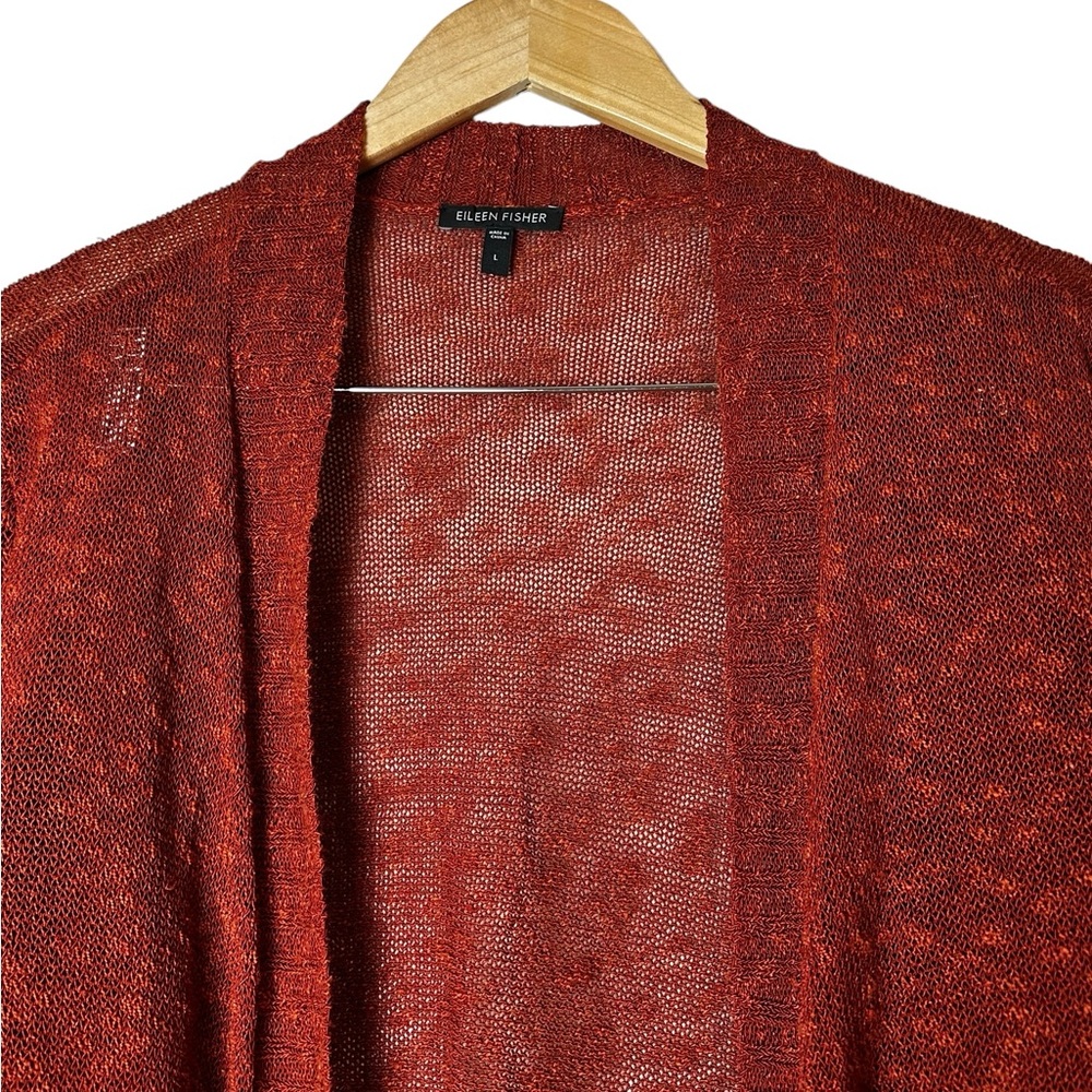 Eileen Fisher Linen Blend Cardigan Sweater Size Large - Picture 2 of 6